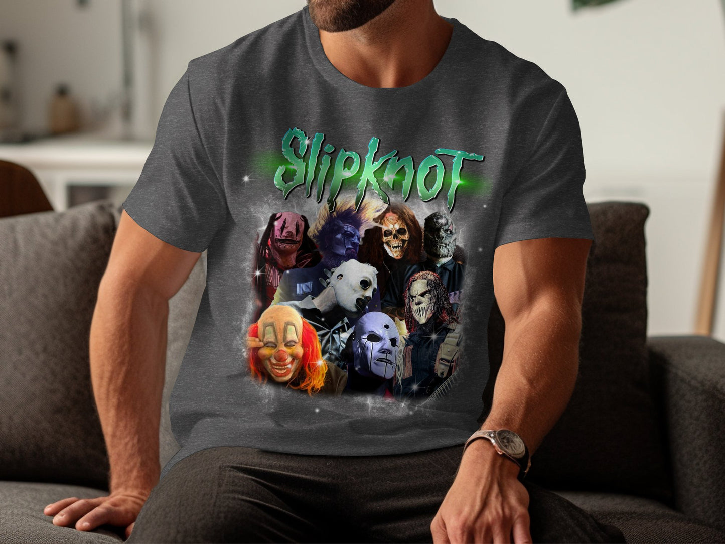 Slipknot Horror Mask Concert Memorabilia Graphic T-Shirts